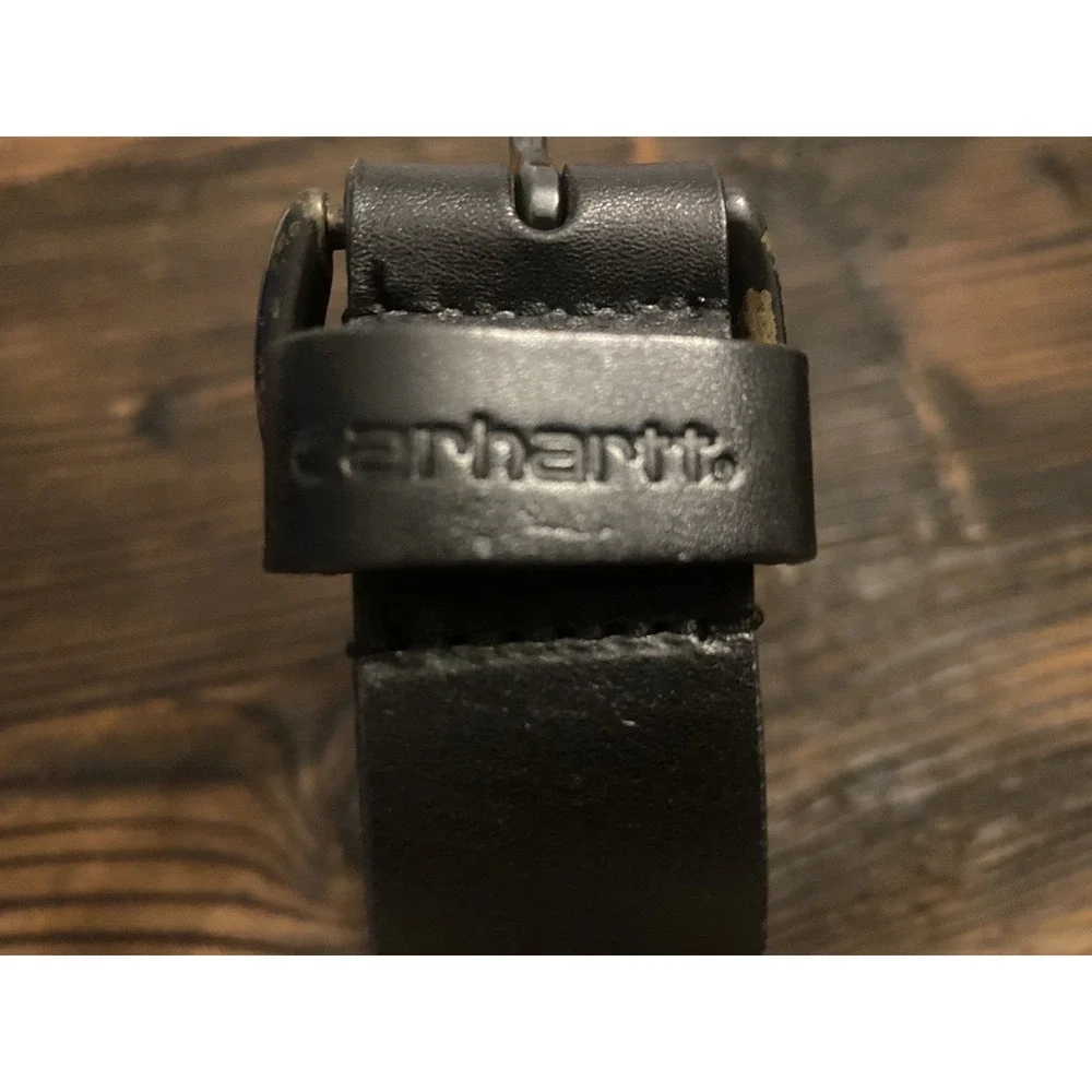 Carhart Belt Men's Size Large Black  Genuine Leather Workwear Rugged